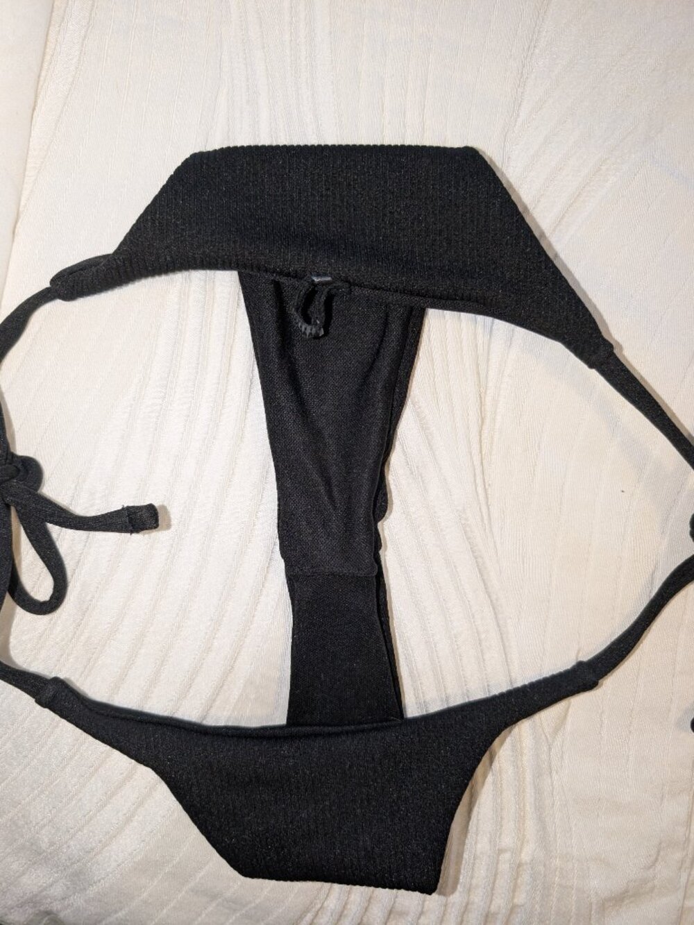 4/$16 ❇️ Black Ribbed Cheeky String Bikini Bottom - Picture 3 of 3